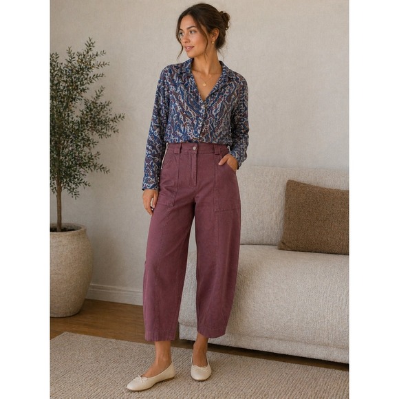 Express Pants - Express Mauve Pink High Waisted Utility Tapered Barrel LegTrouser Pants 12